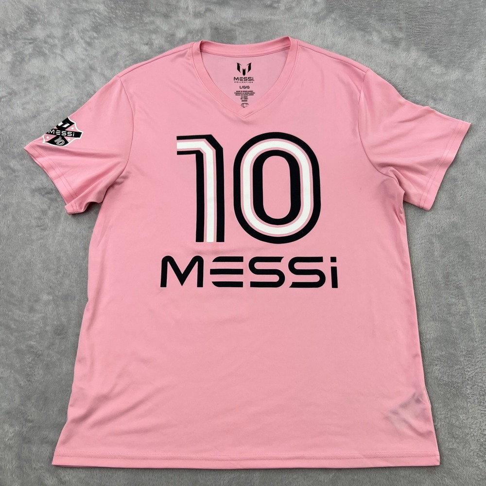Messi Inter Miami #10 Pink Jersey Shirt L Soccer Futbol Mens Goat Argentina